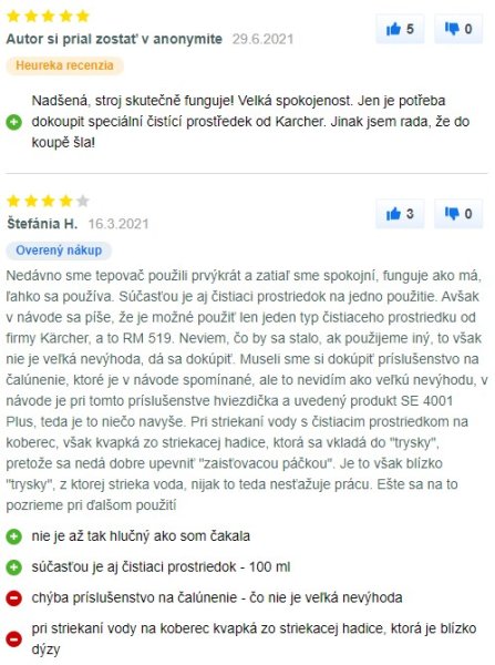 Recenzie a skúsenosti s tepovačom Kärcher SE 4001 Mall