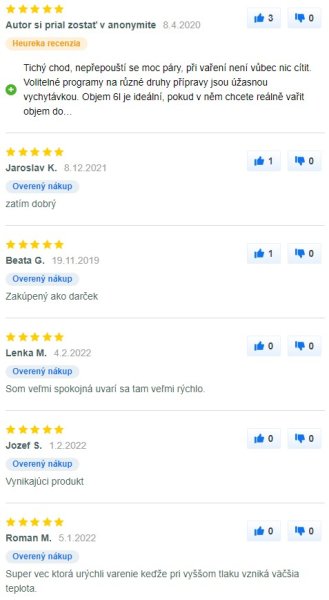 Recenzie a skúsenosti s tlakovým hrncom Tescoma Ultima 6 l na Mall