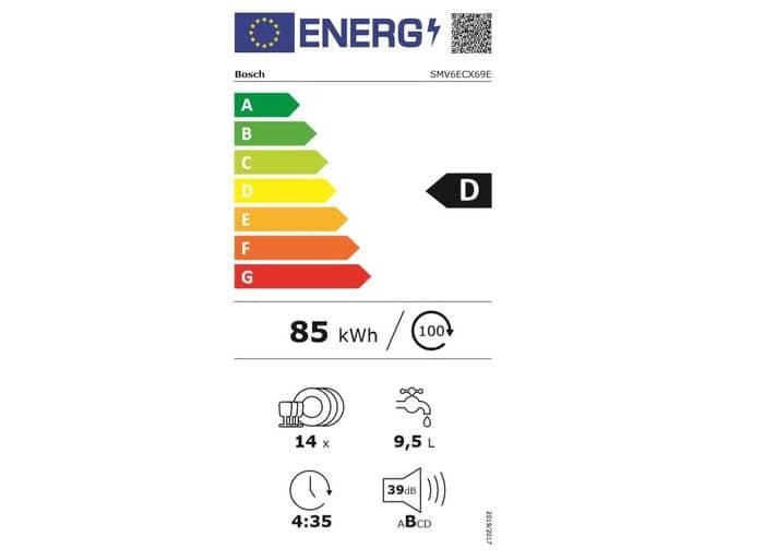 Bosch SMV6ECX69E energetický štítok