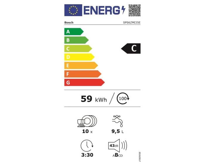 Bosch SPS6ZMI35E energetický štítek