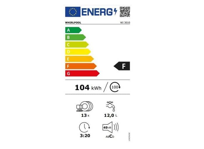 Whirlpool WI 3010 energetický štítok