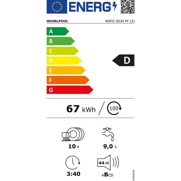 Whirlpool WSFO 3O34 PF X energetický štítok