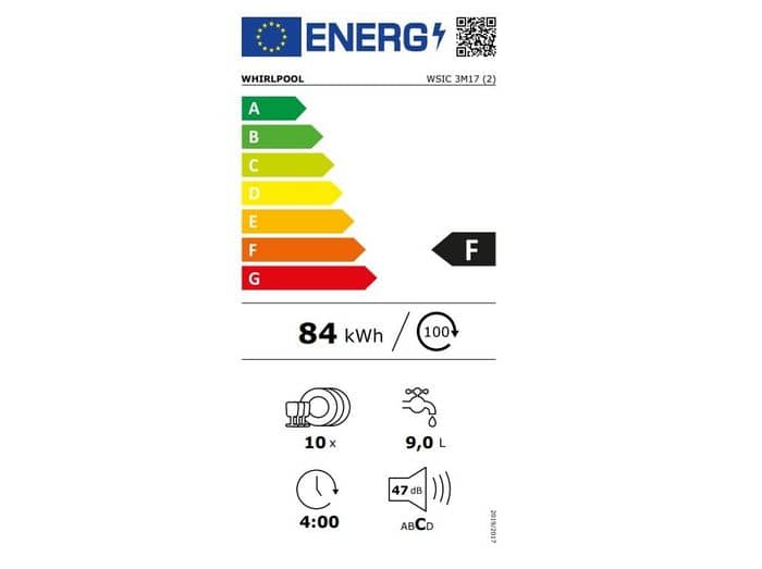 Whirlpool WSIC 3M17 energetický štítek