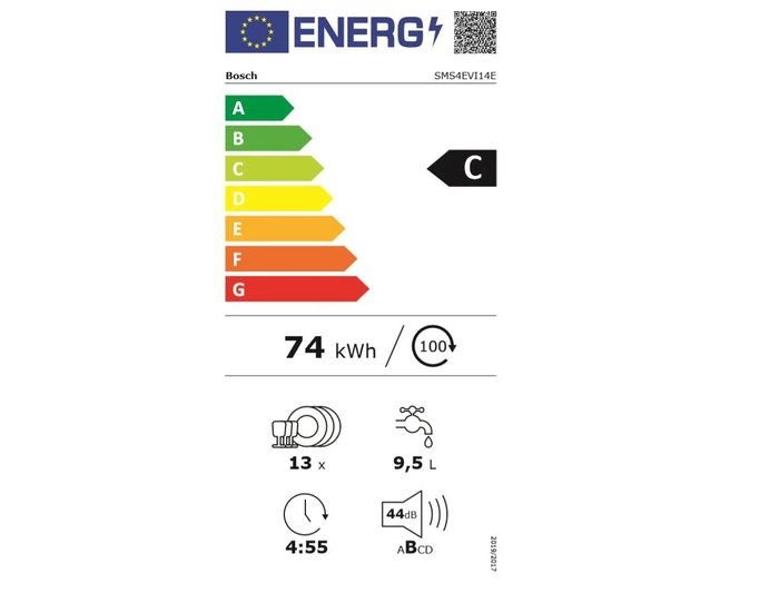 Bosch SMS4EVI14E energetický štítok