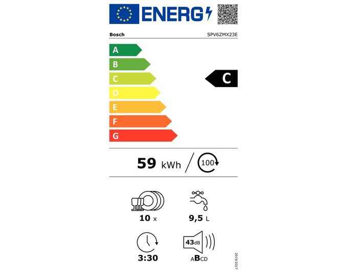 Bosch SPV6ZMX23E energetický štítek