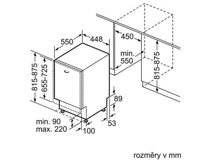 Bosch SPV6ZMX23E rozměry