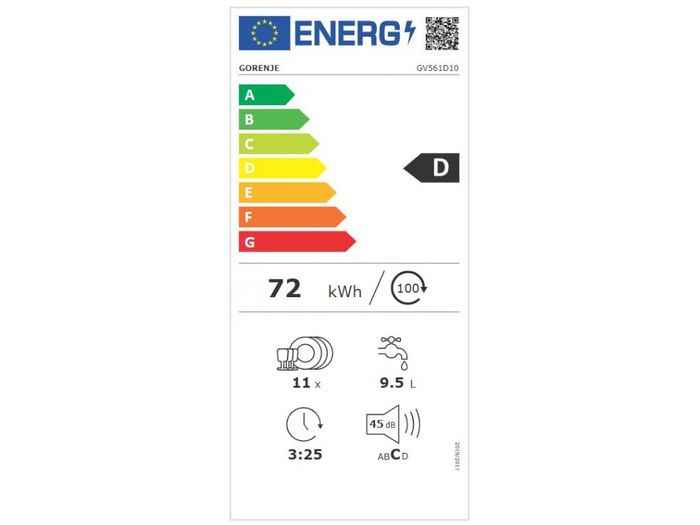 Gorenje GV561D10 energetický štítek