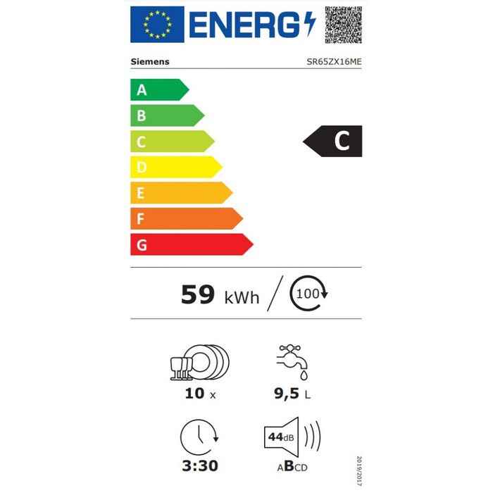 Siemens SR65ZX16ME energetický štítek