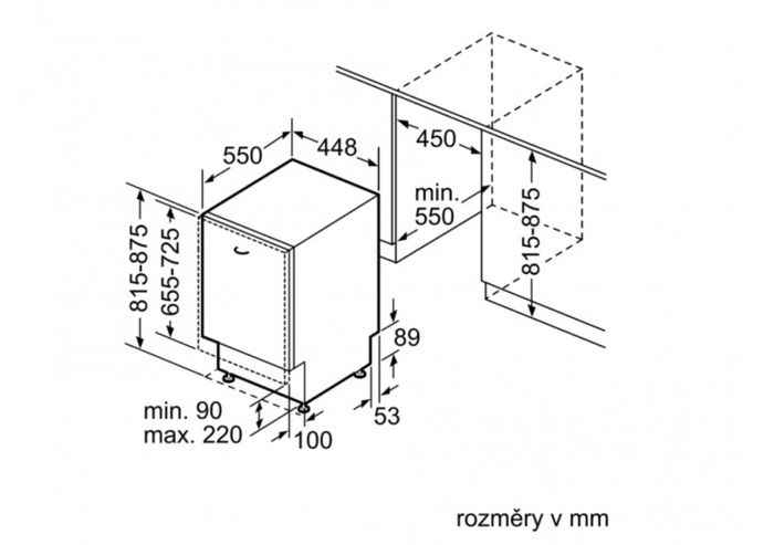 Siemens SR65ZX16ME rozměry