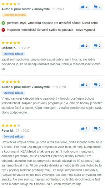 Recenzie a skúsenosti s umývačkou riadu Beko DIN26420 na Mall