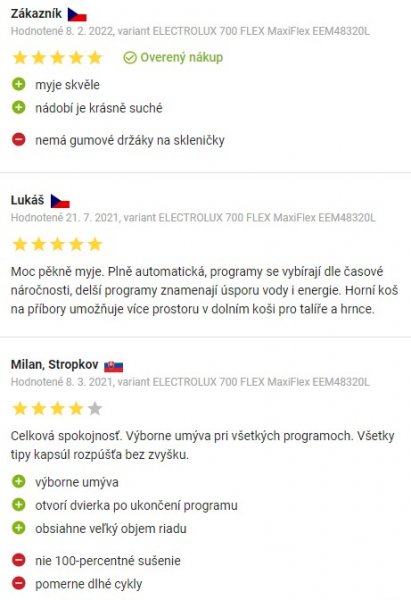 Recenzie a skúsenosti s umývačkou riadu Electrolux EEM48320L na Alza