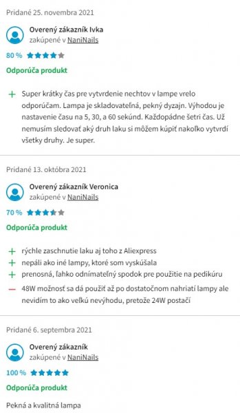 Recenzie a skúsenosti s UV lampou na nechty Nani UV/LED