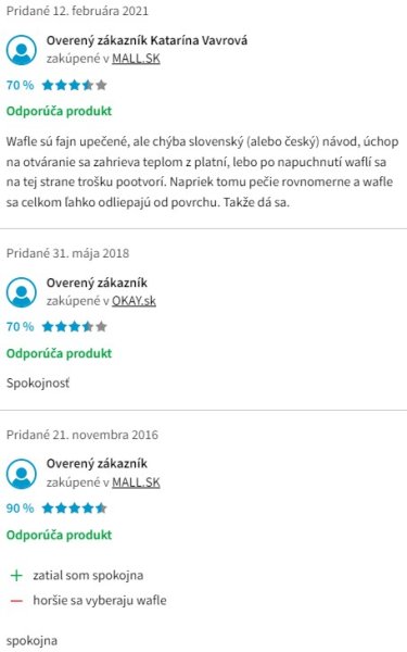 Recenzie a skúsenosti s vaflovačom Severin WA 2103