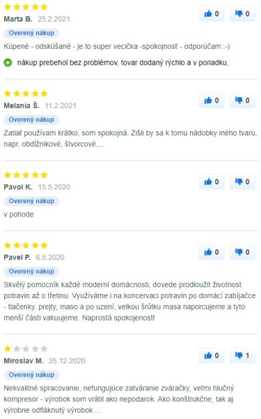 Recenzie a skúsenosti s vákuovačkou Concept Fresh VA-0010 na Mall