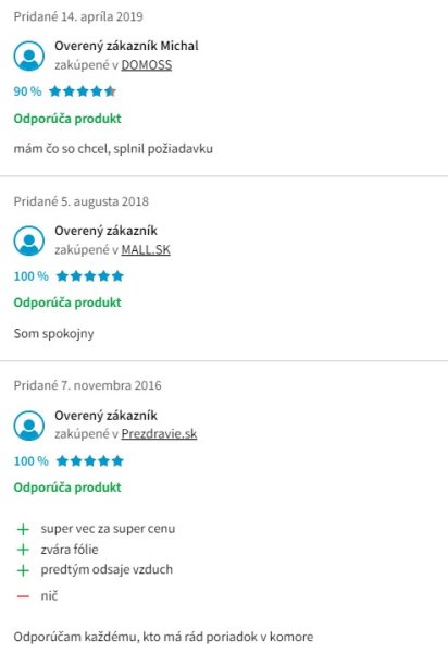 Recenzie a skúsenosti s vákuovačkou Concept Fresh VA-0010