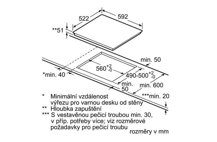 Bosch PUE611BB1E rozměry