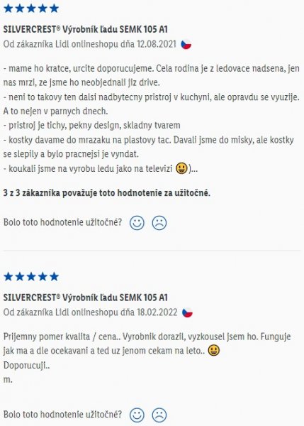 Recenzie a skúsenosti s výrobníkom ľadu Silvercrest SEMK 105 A1