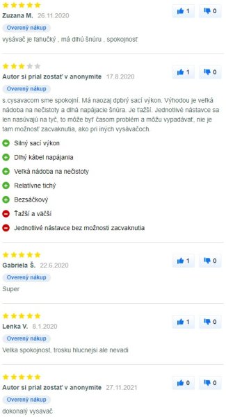 Recenzie a skúsenosti s vysávačom ETA Salvet 0513 90000 na Mall