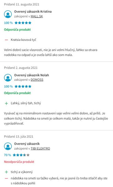 Recenzie a skúsenosti s vysávačom ETA Salvet 0513 90000