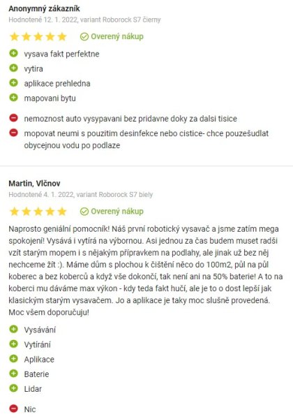 Recenzie a skúsenosti s robotickým vysávačom Xiaomi Roborock S7 na Alza