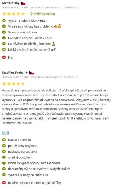 Recenzie a skúsenosti s tyčovým vysávačom Xiaomi Mi G10