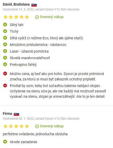 Recenzie a skúsenosti s vysávačom Dyson V12 Slim Absolute na Alza