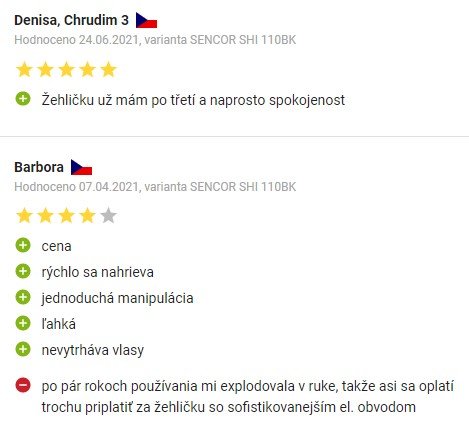 Recenzie a skúsenosti so žehličkou na vlasy Sencor SHI 110BK na Alze