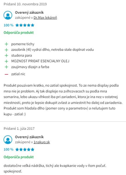 Recenzie a skúsenosti so zvlhčovačom vzduchu Sencor SHF 2051GR