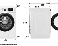 Samsung WW90TA046AE rozmery